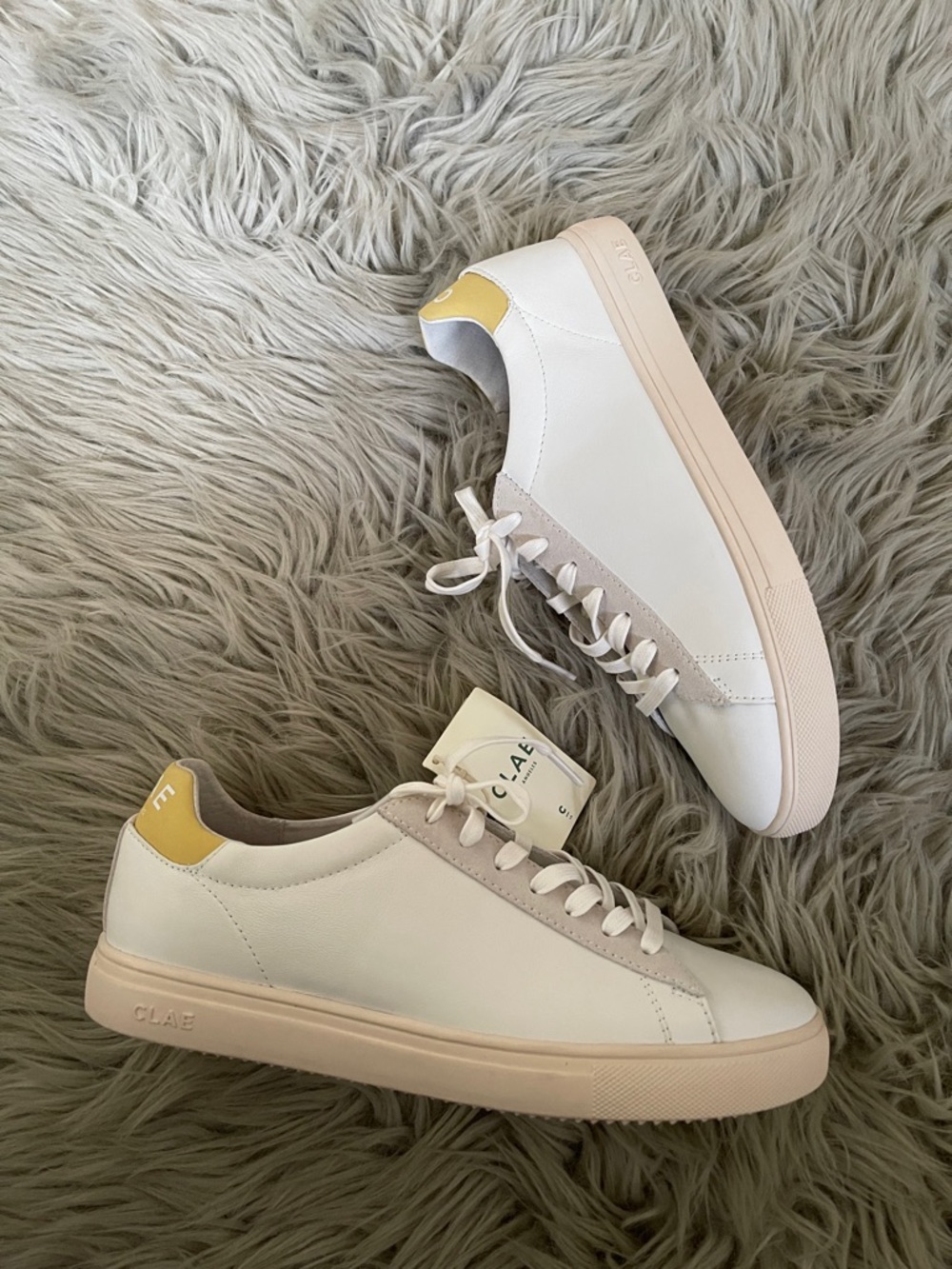 Clae Men’s White Leather Sneakers